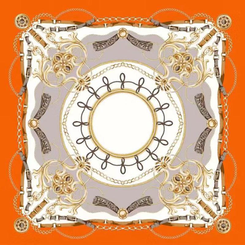 Высококачественные роскошные шелковые шарфы, повязка на голову, шарфы, шейный шарф для женщин, шелковый шарф с цепочкой, женская декоративная шаль