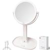 Fiorifiore Tabletop Mirror Magnification 10x with Adjustable 2000mAh USB Rechargeable Tabletop Makeup Ideal for Bedrooms and and a Popular Gift