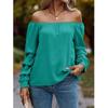 Women Pullovers Blouses and Shirts Ladies Autumn Winter Long Sleeve Off the Shoulder Shirt Tops
