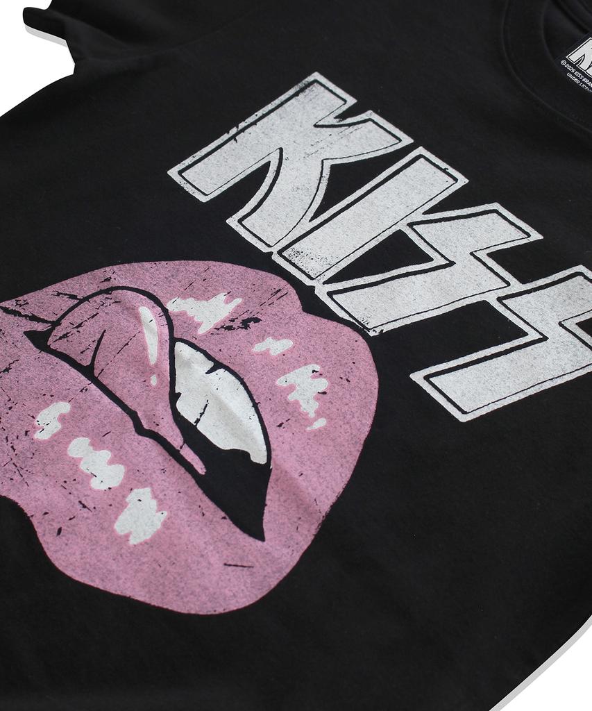 MAINBOOTH [Kiss] Women'S Vintage Rib T-Shirt (Black)