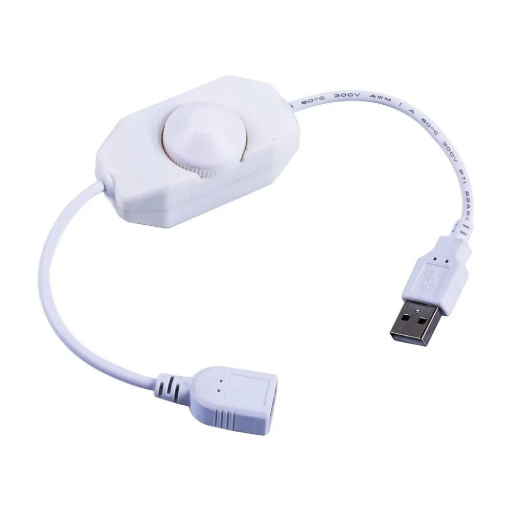 LED Knob Dimmer Switch DC 5V USB Female To Male Extension Cord with Rotary ON OFF Controller White Black for LED Strips Lights