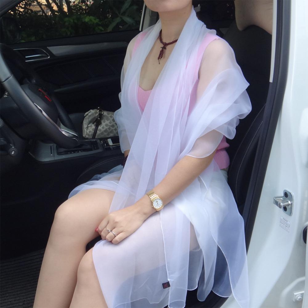 Transparent Sunscreen Shawl Thin Chiffon Ice Silk Scarf New Beach Towel Gift