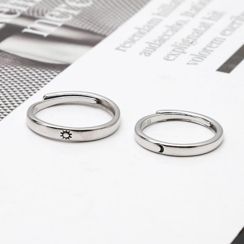 Набор колец для пары влюбленных солнца и луны из 2 предметов, обручальные кольца для него и нее