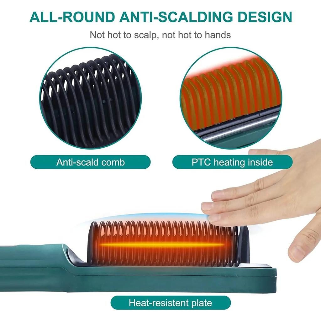 Выпрямитель для волос с ЖК-дисплеем, горячая расческа для выпрямления волос в сухом и влажном состоянии, турмалиновая керамическая щипцы для завивки и выпрямления волос