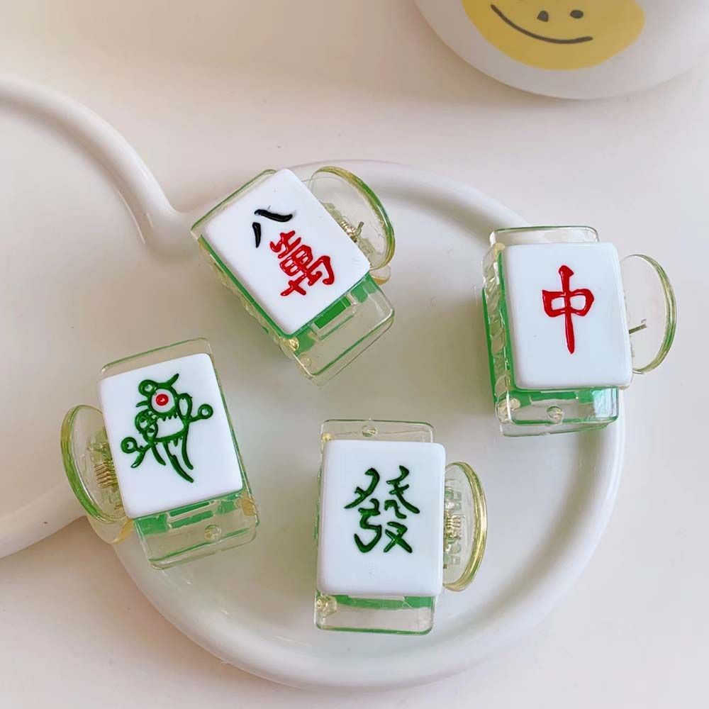Mini Small Clip Cartoon Pattern Women Hairpin Shark Clip Chinese Style Barrette Mahjong Hair Claw