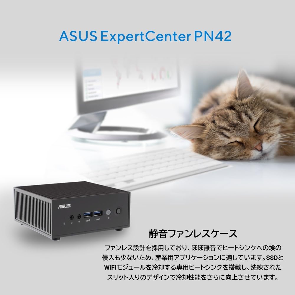 ASUS Настольный мини-компьютер N100 SSD 128G 11 Авторизованный дистрибьютор Черный (Процессор Intel/4 ГБ (Макс. 16 ГБ)/М.2 (PCIE)/Windows Pro) [Японский продукт]