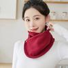 Solid Color Scarf Women Thickened Velvet Warm Buttons Closure Scarf Quick-Drying Sweat-Absorbent