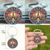 Paris Sunset View Keyring With Glass Alloy Pendant For Gift And Collectors Use