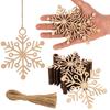 Inkdotpot 40pcs Snowflakes Wooden Ornament with Holes 3.5" Unfinished Predrilled Natural Wood Slices for Crafts