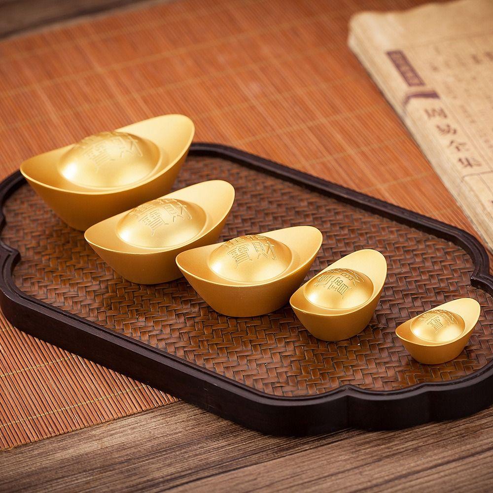 Pure Copper Gold Ingot Solid Desktop Ornaments Simulation Treasure Bowl Ornament Living Room
