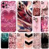 Love Rose Gold Phone Case for Iphone 5 5s 2020se 6 6s 7 8 Plus X 10 XR XS 11 12 13 Mini Pro MAX Black Tpu Back Cover