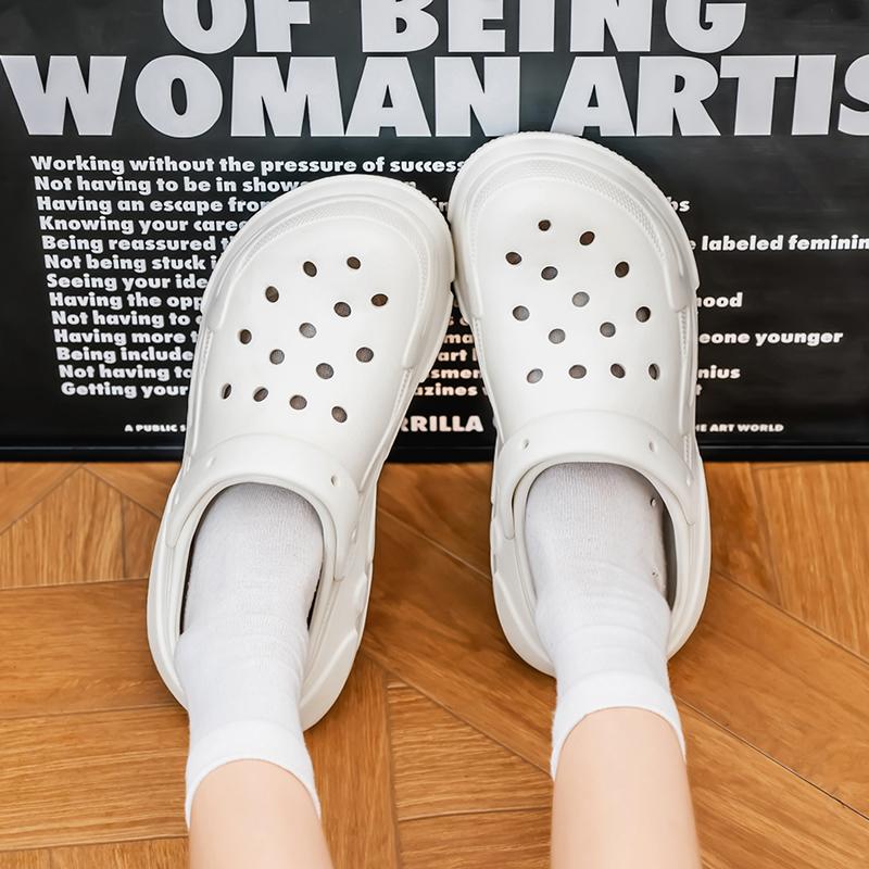 Женские туфли Baotou Platform Trend с отверстиями для ног, нескользящие, легкие, удобные, повседневные полуботинки на Гавайях