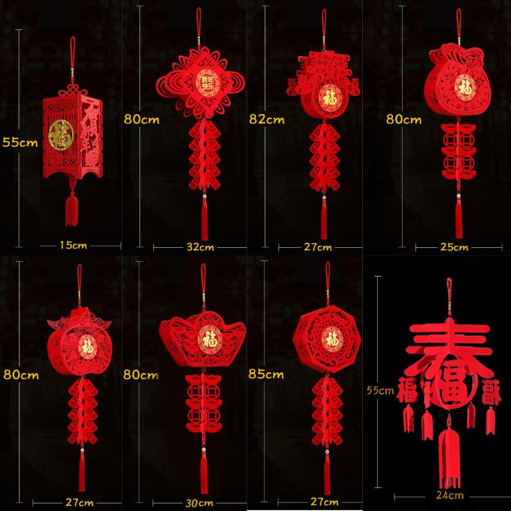Golden Fu Character 3D Palace Lantern Red Lucky Charm NEW New Year Hanging Lantern Home Decoration