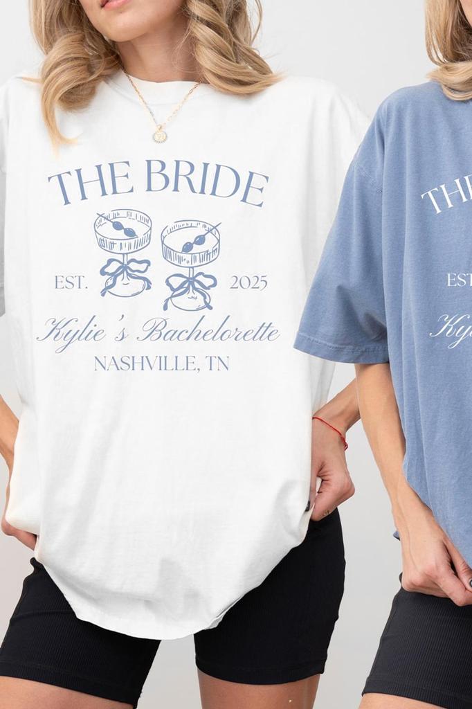 The Bach Club Bachelorette Print Comfort Shirts Custom Location And Name Bachelorette Party Tee Y2K Top Daily Trendy Streetwear