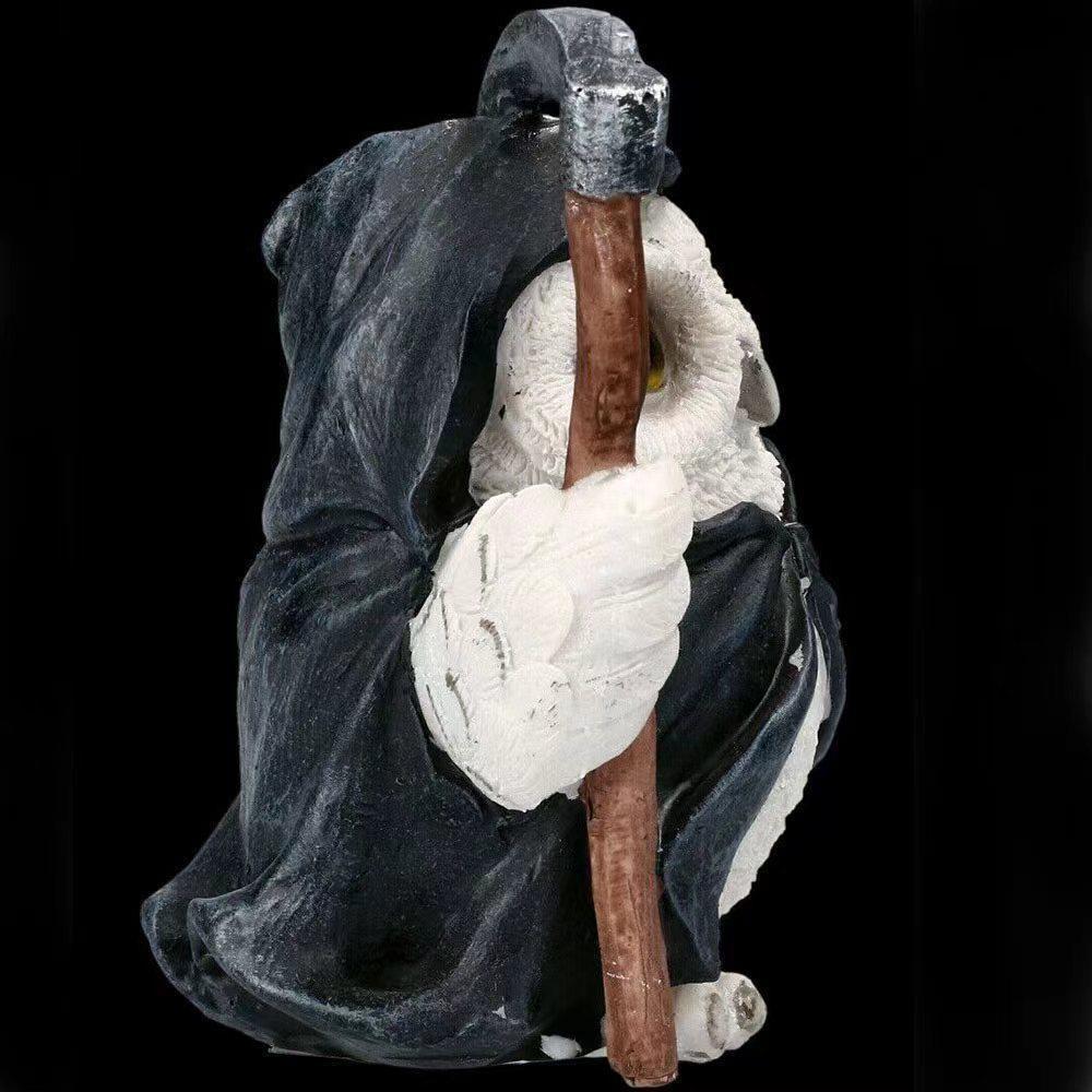 Новая статуя совы-жнеца, креативное украшение из смолы, садовые поделки, украшения для двора