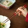 Handmade Chopsticks High Appearance Level Creative Home Tableware Fritillaria Solid Wood Tip High-grade Serving Chopsticks Gifts