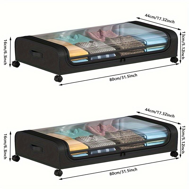 1/2 шт. большая вместительная корзина для хранения под кроватью с колесиками, экономящая пространство для гардероба, общежития, спальни