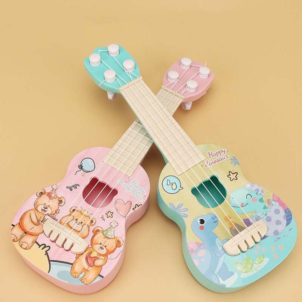 4 Strings Simulation Ukulele Toy Adjustable String Knob Small Guitar Toy  Children Toys