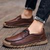 Мужская повседневная обувь Ручная работа Кожаные лоферы Удобная мужская обувь Качественная спилковая кожа Плоские мокасины Мужские кроссовки