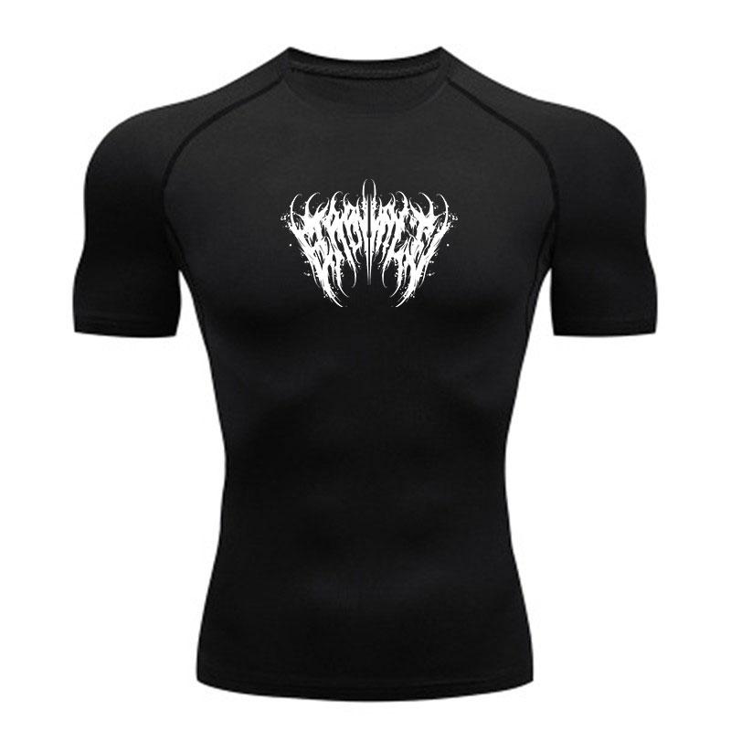 Men's Quick Dry Compression Athletic T-Shirt, Stylish Spiky