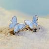 Silver universal ring with blue butterflies, silver 925