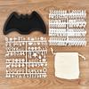 Felt Letter Board Bat Shaped with 394 Letters, Numbers, Symbols - 11x6 inch Changeable Message Board with Wooden Frame Stand, Canvas Bag and Wall