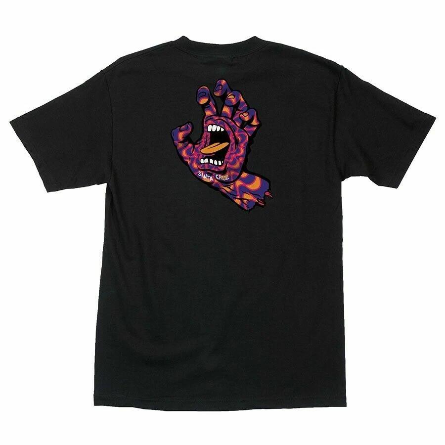 Santa Cruz SCREAMING KALEIDOHAND HAND Футболка для скейтборда ЧЕРНАЯ
