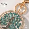 Key Holder Keychain Pendant Rhinestones Inlaid Tree of Life Design Decorative Durable Alloy Chain with Anti-Oxidation Lobster Clasp Backpacks