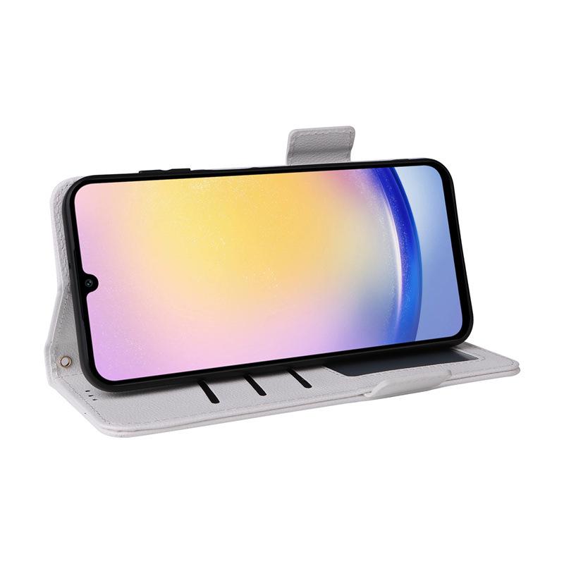Кожаный чехол для телефона Samsung M55/C55 5G с держателем для карт, подставкой и шнурком