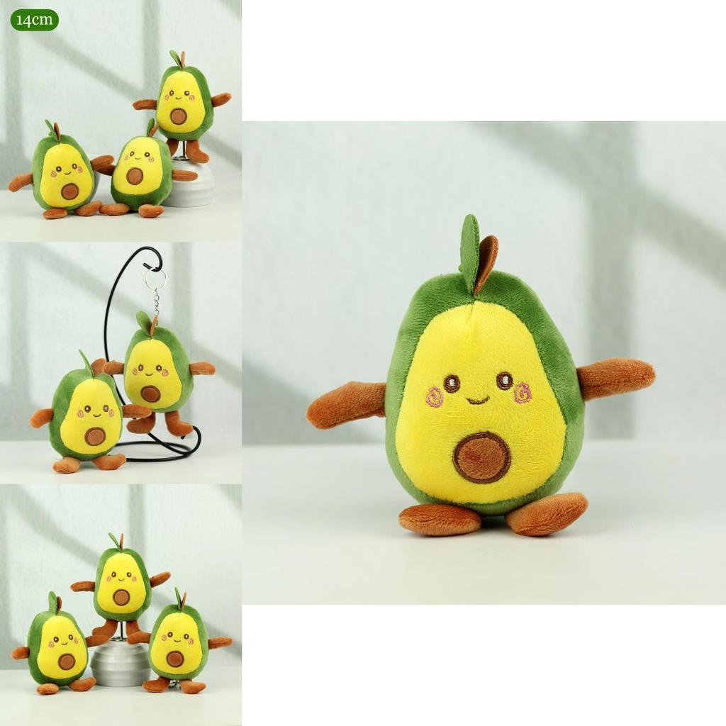 Sweet Four-inch Avocado Plush Keychain Fluffy Backpack Pendant For Childrens Gifts