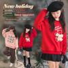 Girls' Red Velvet Sweater: New Year's 2024 Korean Style Half Turtleneck Top