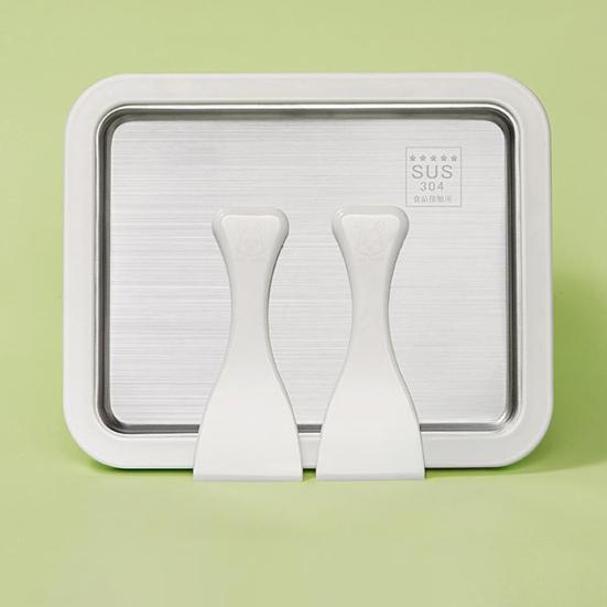 Fried Ice Machine Stainless Steel Large Freezing Tray with 2 Non-Stick Scrapers Fried Yogurt Maker for Rolled Ice Cream Popsicles