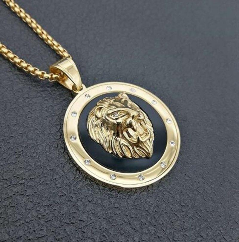 Fashionable Tiger Head Pendant Animal Tiger Necklace Men\\\'s Punk Hip Hop Trendy Casual Jewelry Gift