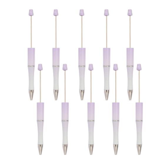 10 шт. ручек DIY с бусинами, с разноцветными бусинами и заправляемыми чернилами, шариковая ручка для плавного письма, креативная поделка для детей, забавные школьные принадлежности