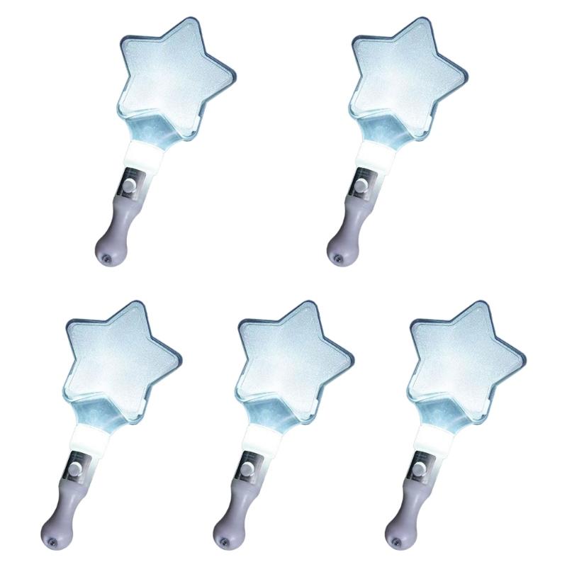 5pcs Light Up Wand Sticks with Random Color LED Glow Luminous Sticks Star and Heart Shaped Flashing LED Glow Sticks