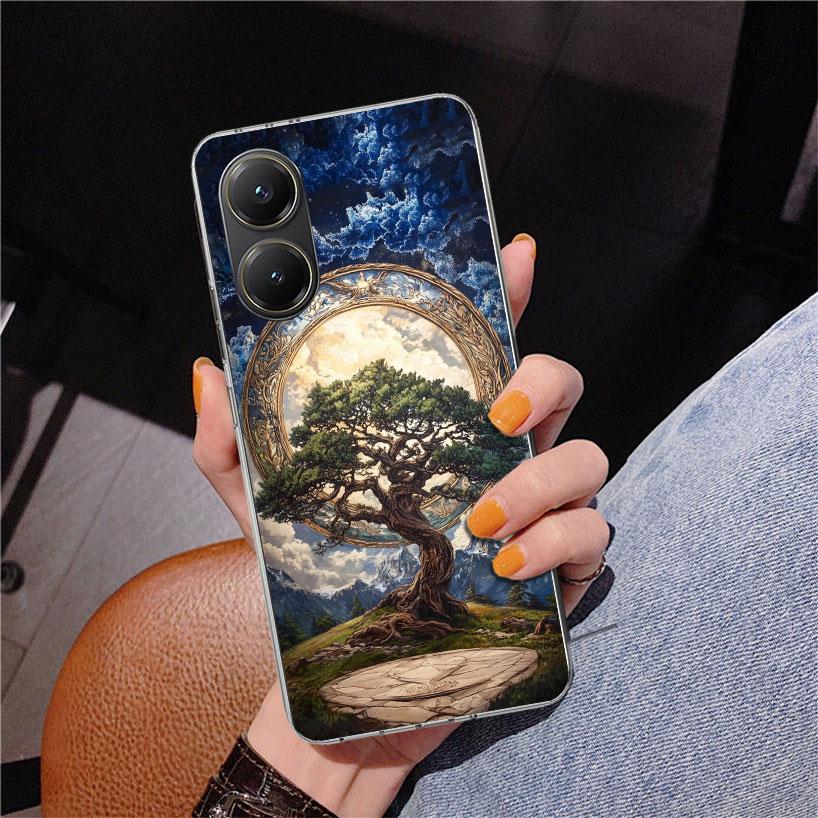 Tree of Life Space Phnoe Case for Xiaomi Poco X5 X6 X7 Pro X4 Gt F7 Ultra M8 M7 Redmi 15C 15 13C 13 12C 12 Unique Cover Coque Po