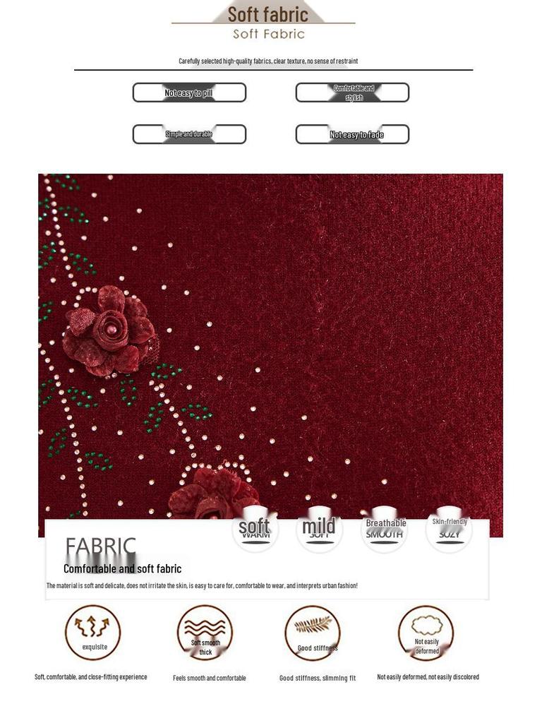 Женский вязаный полушерстяной свитер с воротником-стойкой для среднего и пожилого возраста - Стильный, Теплый, Утолщенный зимний наряд.
