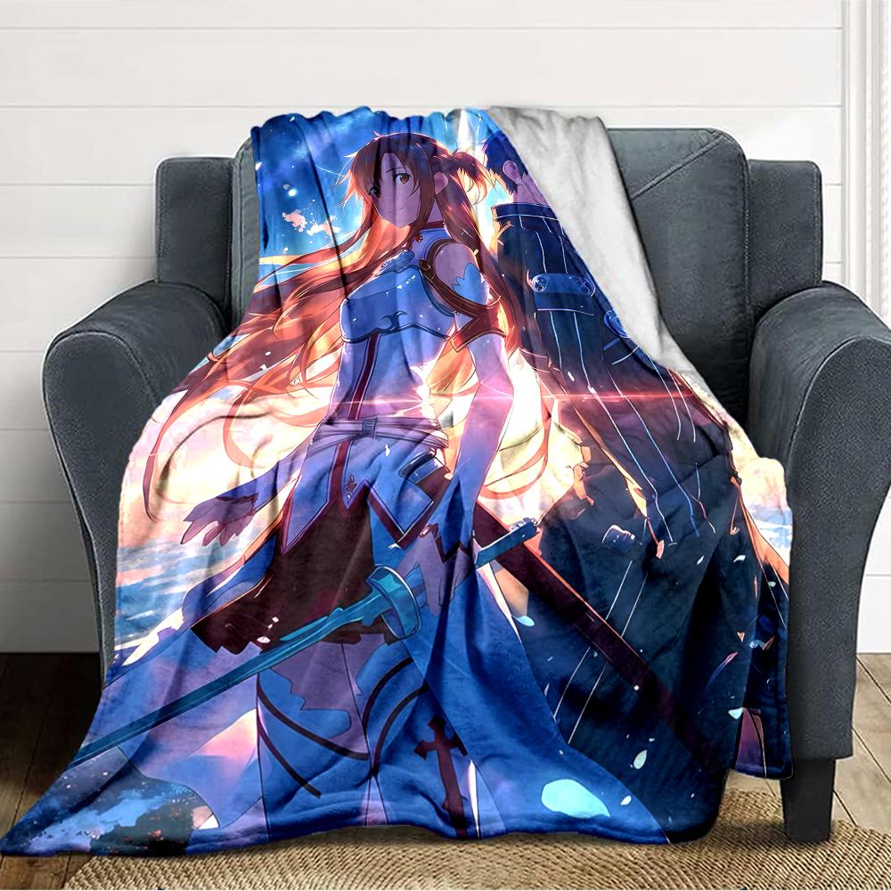 1pc Sword Art Online2 Blanket, Gift, for Men and Women, Soft Blanket, Good for Sofa Bed Couch Travel, Lightweight Flannel Blanket