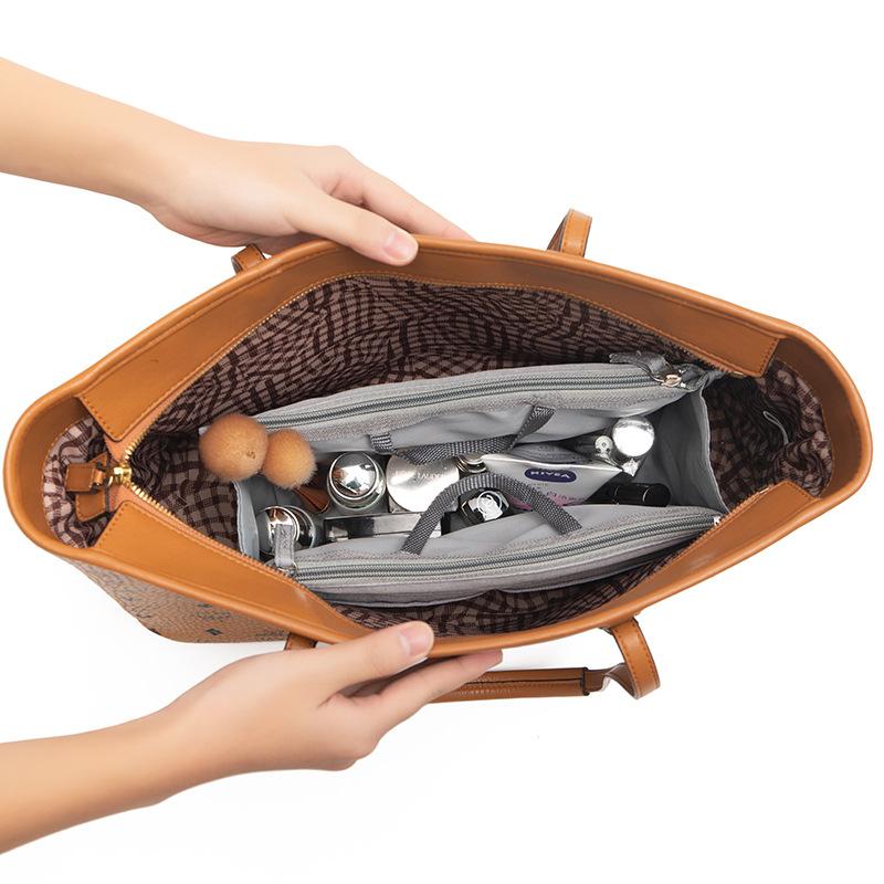 Korean Style Cationic Storage Bag Medium Bag Handheld Double Zipper Makeup Bag Large Capacity Travel Storage Inner Bag