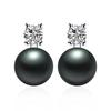 Natural Freshwater Pearl Stud Earrings For Women Fashion Silver 925 Jewelry AAA Zircon Wedding Earrings