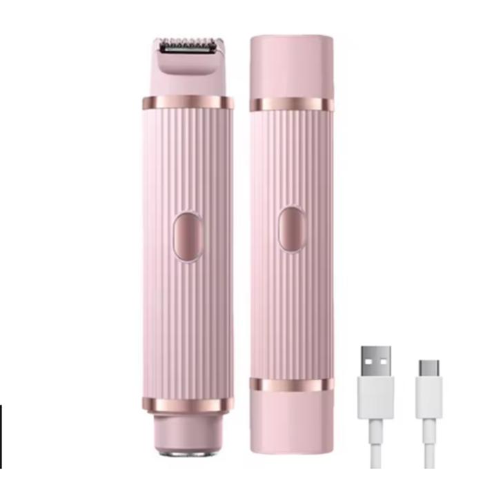 Бритва для тела для женщин Водонепроницаемая бритва для удаления волос Перезаряжаемый триммер для лобковых волос 2 в 1 для лобковых ног и волос на теле