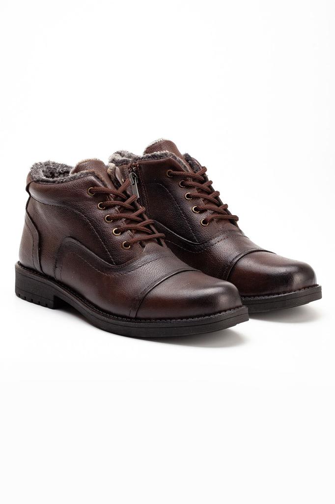 Men's Fashion Genuine Leather Thick Heeled Booties Bootie Cold And Waterproof Daily Zipper Boots Shoes