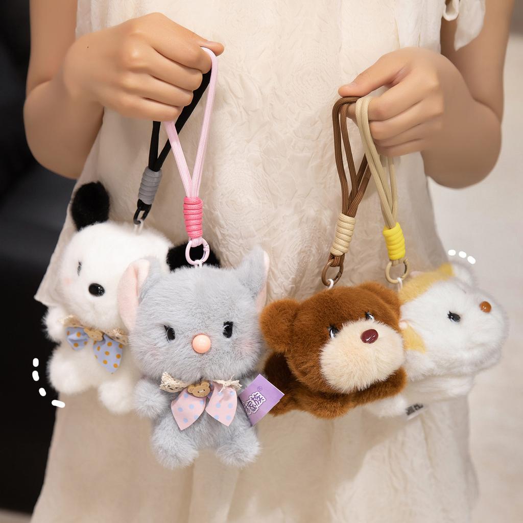 Мультяшный Милый Молоко Соевое Молоко Группа Кот Кролик Собака Серия Плюшевый Подвеска Брелок для Рюкзака Кукла Подвесное Украшение