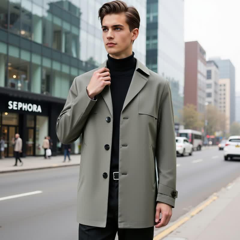 Мужская ветрозащитная куртка в стиле business casual