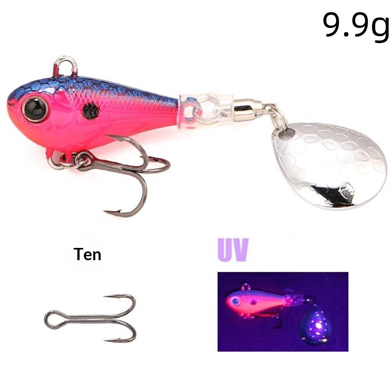 Spin Tail Spinner Fishing Lure 6/10/14g Hard Metal Blade Bait Lifelike Swimming Action for Bass Perch Pike Angling
