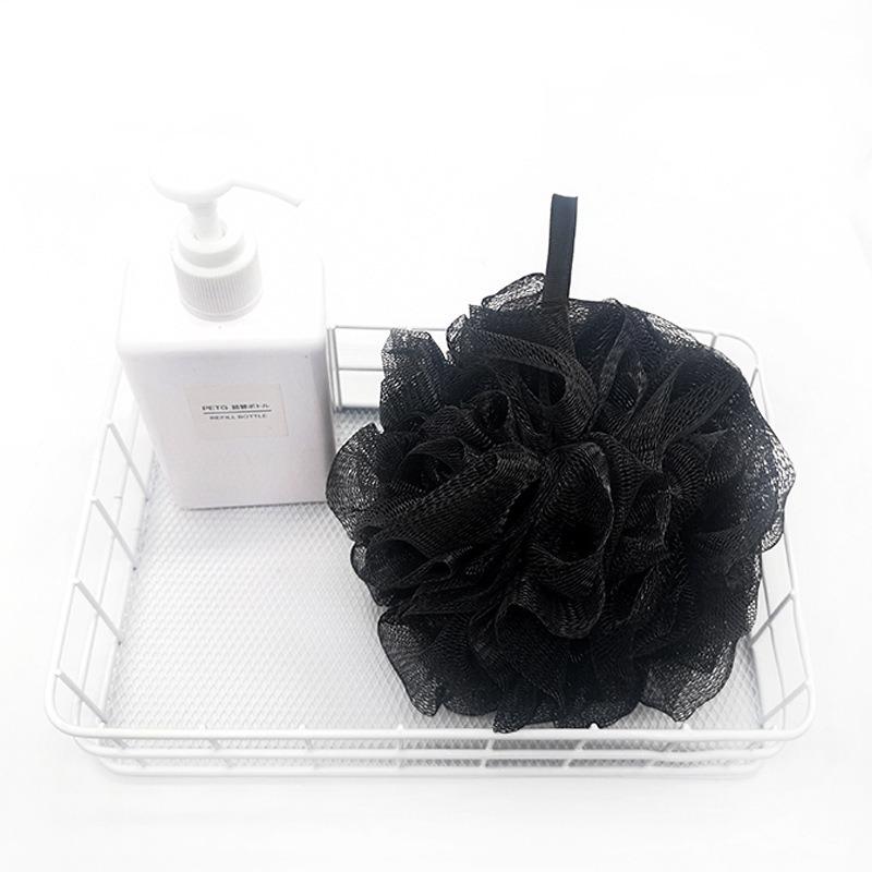 Soft Black Loofah Shower Sponge Exfoliating Bath Ball PE Skin‑friendly Body Scrubber for Glowing Skin Home Dormitory Supplies