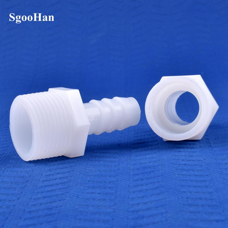 10pcs/lot PE Pagoda Direct Connector G1/2" 3/4" Male Thread To 4~25mm Barb Joints Aquarium Adapter Air Pump Tube Connector Micro Irrigation Hose Joint