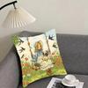 Art Sarah Kay Swing Girl Cushion Cover Pillowcase Ultra Soft Skin Friendly Fabric Cloud Like Comfort Concealed Zipper