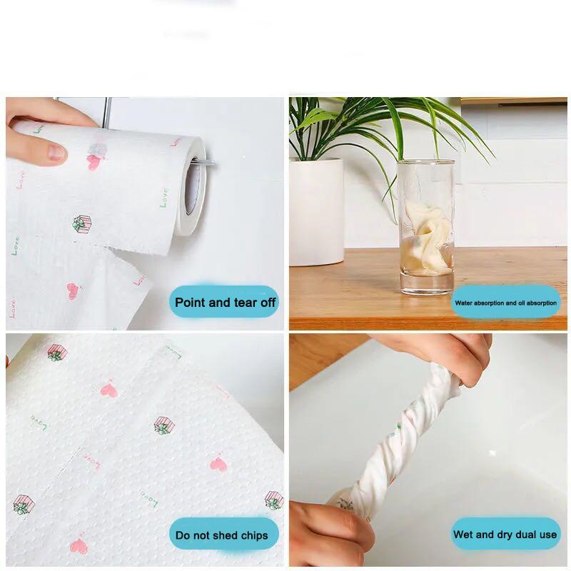 Ленивая ткань, кухонная влажная и сухая моющаяся нетканая ткань двойного назначения, кухонная маслопоглощающая бумага