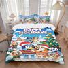 3Pcs Happy Holiday Celebration Bedding Set Quilt Cover Pillowcase Home Christmas Xmas Halloween Gift 1 Duvet Cover 2 Pillowcase S92192